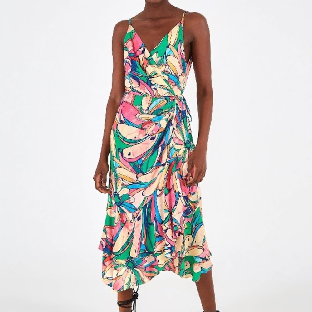 Farm Rio Rainbow Banana Midi Dress SIZE M